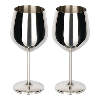 Premium RVS wijnglazen, 2 stuks