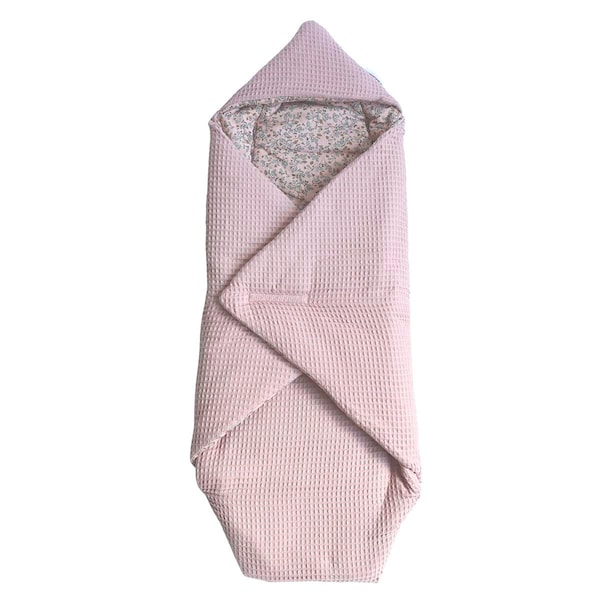 Waffelmuster mauve/Blumenranken rosa