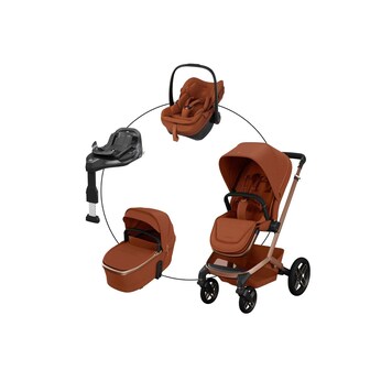 Kombikinderwagen Fame Travel-Set ink. Babyschale Pebble Slide Pro und Isofix-Basis Familyfix Slide Pro
