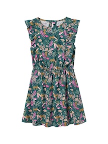 Bedrucktes Mädchen Jerseykleid mit Volantärmeln