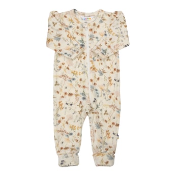 Woll-Overall mit Klappfuß Blumen