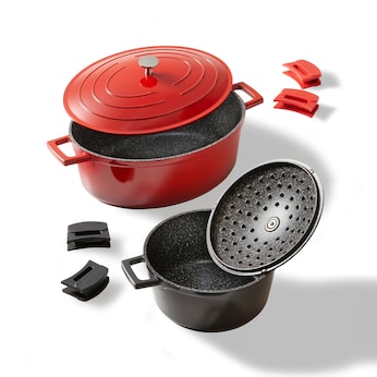 STONELINE Cocotte Bräter Set 2-teilig | mit Deckeln