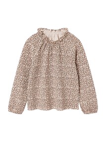 Mädchen Langarm-Blusenshirt mit Rüschenkragen