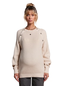 Feinstrick-Pullover mit Knöpfen für Schwangerschaft und Stillzeit