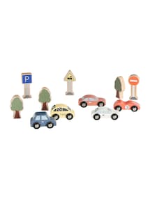 5er-Set Kinder Spielzeugautos mit Zubehör, Holz FSC®