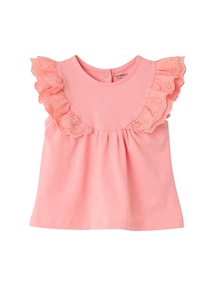 Baby T-Shirt mit Spitzen-Ärmeln