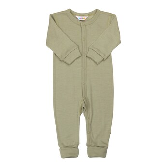 Overall mit Klappfuß Rippqualität Wolle/Seide