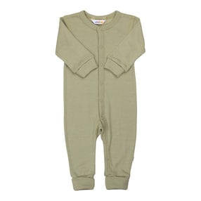 Overall mit Klappfuß Rippqualität Wolle/Seide