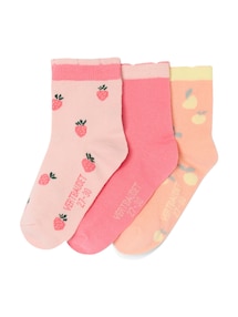 3er-Pack Mädchen Socken Früchte
