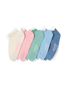 5er-Pack Mädchen Socken mit Wellenbündchen