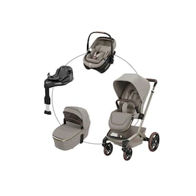 Kombikinderwagen Fame Travel-Set inkl. Babyschale Coral Slide Pro und Isofix-Basis Familiyfix Slide Pro