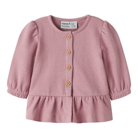 Sweatjacke mit Schößchen Blumenknöpfe