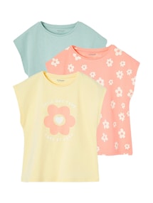 3er-Pack Mädchen T-Shirts BASIC