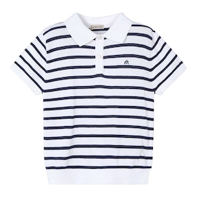 Polo-T-Shirt Ringel Feinstrick