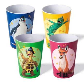 AWAVE  Die Schule der Magischen Tiere Trinkbecher 250 ml rPET Set 4-teilig, mit Eichstrich