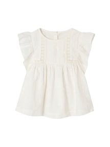 Festliche Mädchen Bluse mit Lochstickereien