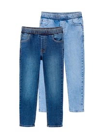 2er-Pack Jungen Slim-Jeans mit verstellbarem Dehnbund BASIC