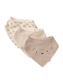 3er-Pack Baby Lätzchen / Halstücher aus Frottee/Musselin