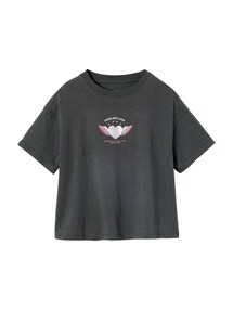 Bedrucktes Mädchen T-Shirt, leichte Oversized-Form
