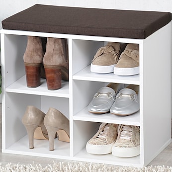 Schuhschrank mit Sitzkissen, 5 Fächer