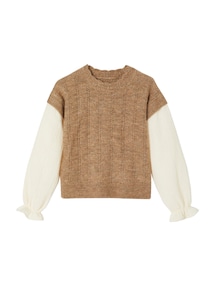 Mädchen 2-in-1-Pullover, Ajourstrick