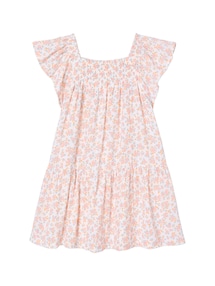 Gesmoktes Kleid mit Blumen Mädchen