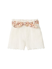 Baby Musselin-Shorts mit Blumengürtel