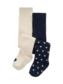 2er-Pack Mädchen Baby Strumpfhosen mit Herzen Oeko-Tex