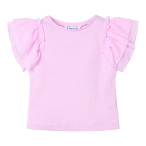 T-Shirt Rüschen Rippqualität