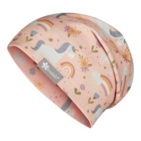 Beanie mit UV-Schutz Einhörner Regenbögen