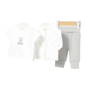3-tlg. Set T-Shirt, Jacke und Jogginghose Gänse