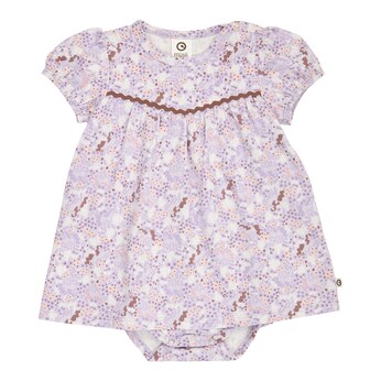 Bodykleid kurzarm Puffärmel Einhörner Blumen 