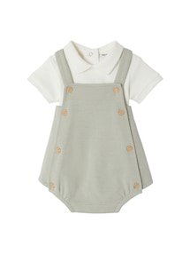 Baby-Set aus Hemdbody und Latzhose