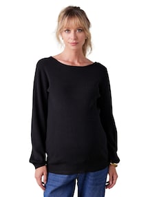 Umstandspullover aus Wollmix mit Spitze hinten