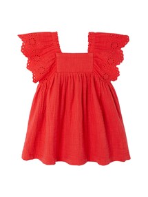 Baby Musselin-Kleid mit Volantärmeln