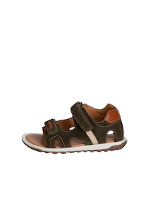 Jungen Sandalen aus Leder mit Klettverschluss, Anziehtrick