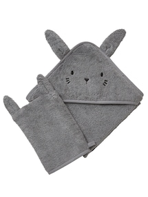 Bio-Kollektion: Baby-Set aus Badetuch und Waschhandschuh
