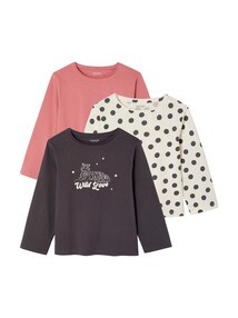 3er-Pack Mädchen Shirts mit Print BASIC