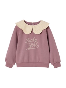 Mädchen Sweatshirt mit besticktem Kragen