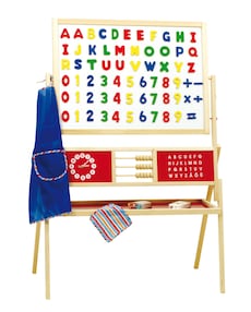 Standtafel natur, Uhr/ABC,Zählwerk, Kreidekasten, beids. magnet.  