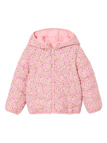 Wende-Steppjacke Mädchen, warm und leicht, Recycling.Polyester, Übergangsjacke