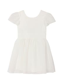 Mädchen Festkleid mit Plumetis-Tüll und Schleife