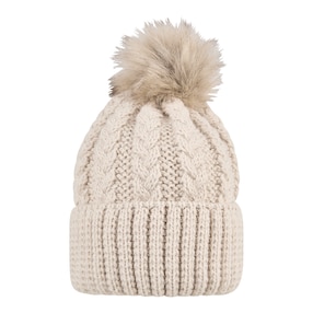 Winter-Strickmütze Bommel Fake Fur