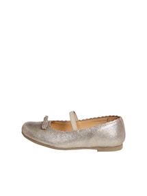 Mädchen Leder-Ballerinas in Glitzeroptik