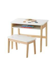 Set aus Kinderschreibtisch & Hocker SCHULBANK, Vorschule