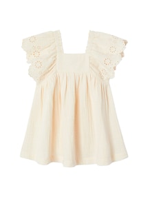 Baby Musselin-Kleid mit Volantärmeln
