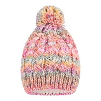 Winter-Strickmütze Bommel Zopfmuster