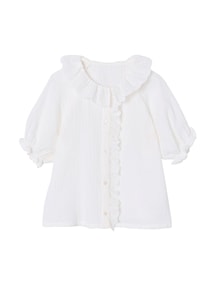 Mädchen Bluse mit Lochstickerei