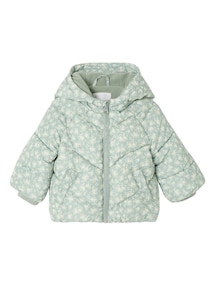 Baby Winterjacke mit Kapuze und Blumenmuster