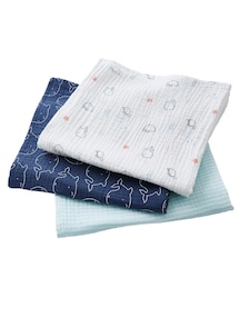 3er-Pack Baby Wickeltücher WASSERWELT